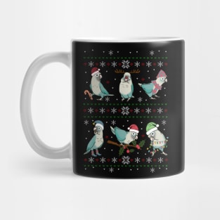 Ugly Christmas cinnamon turquoise conure pattern Mug